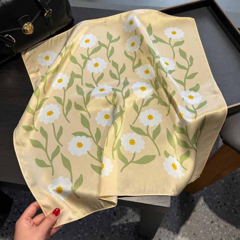 

100% mulberry silk elegant printed scarf - women s chic small square scarf - premium silk shawl 53*53cm