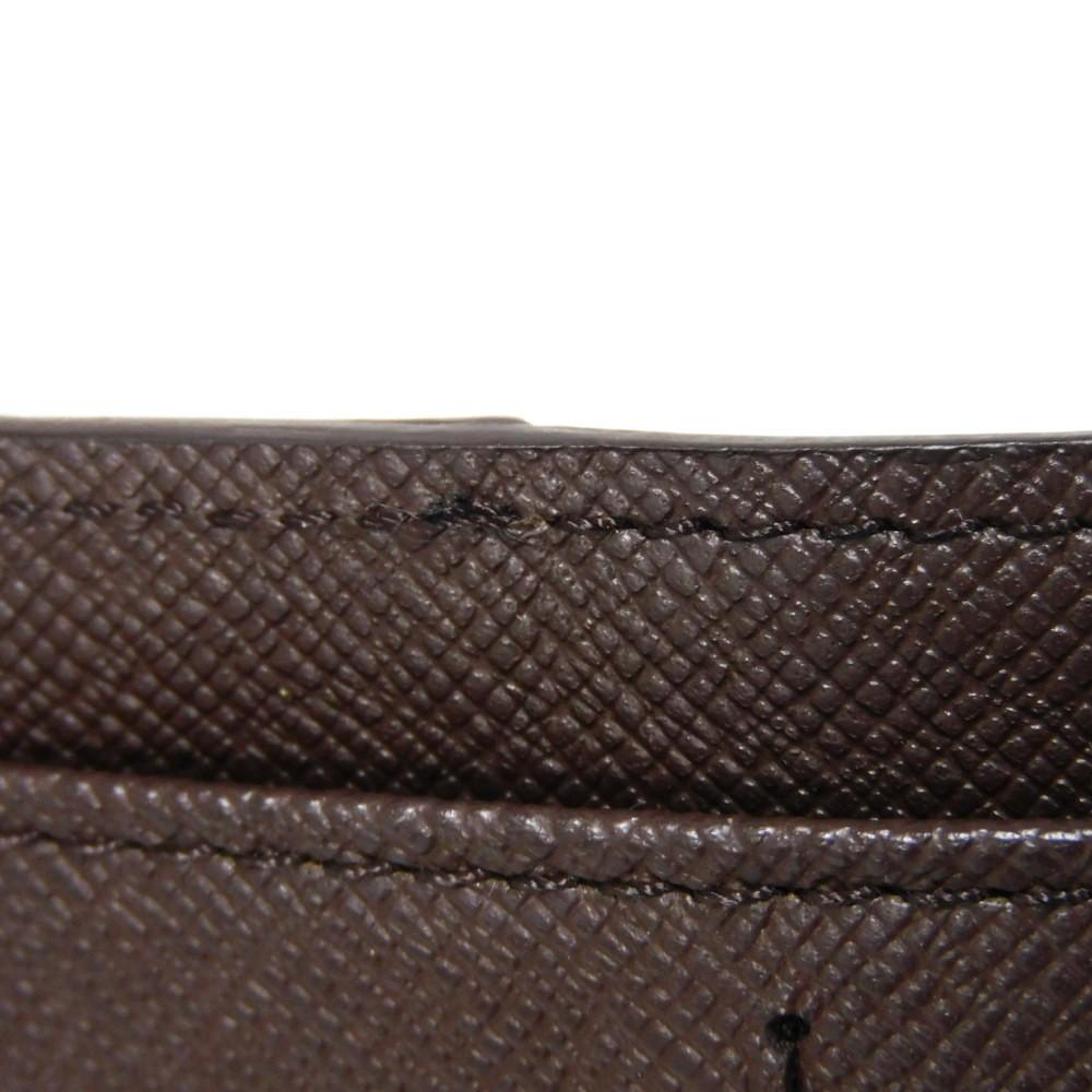 Used Damier Compact Zip Billfold Card Case with Brown Snap Button, 12564, and Coin Purse (N61668 7941 Logo) from Japan