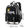 King Queen Letter Print Backpack Women Girls Fashion Travel Adjustable Shoulder Backpacks Outdoor School Bag for Couple