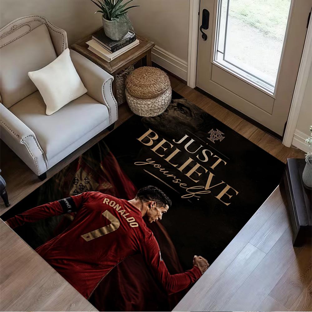 Juventus Ronaldo Jersey Floor Rug Office Rug Suitable for Hallway Decorate Room Kitchen Bedrooms Antislip Carpet Office Home Decor Spiritual Gift