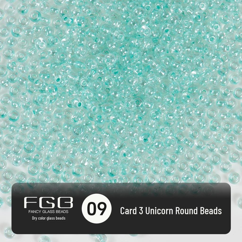 FGB Multicolor 3mm Dyed Core Unicorn Glass Seed Beads for DIY Jewelry and Bracelets