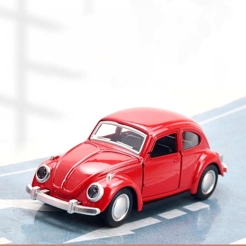 Alloy Car Model Beetle Vintage Door Opening Children'S Toy Motorcar Cake Decoration Collection Accessories For Boy Gift