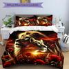 3pcs Lion's Majesty Amidst a Sea of Red Roses Bedding Set - Includes Quilt Cover and Pillowcases, Suitable for All Seasons,