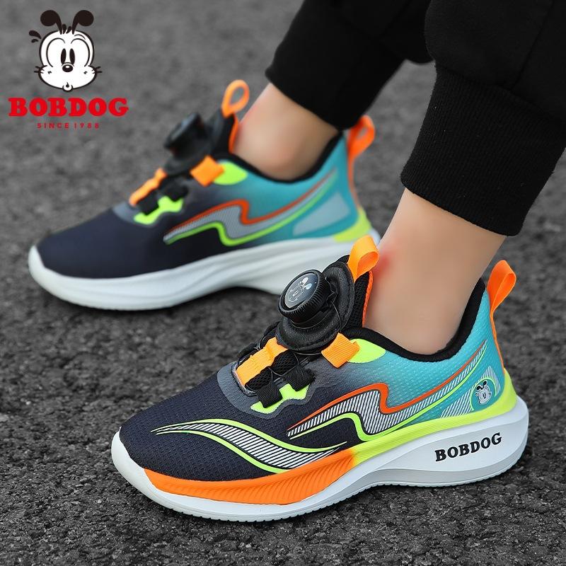 Babu Bean Children's Shoes Boys and Girls Red Rabbit Sneakers 2025 New Spring Mesh Breathable Lightweight Running Shoes