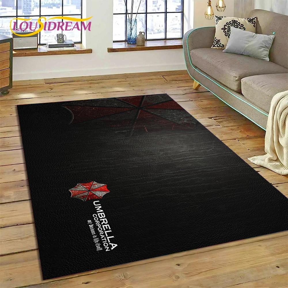3D Lastest Horro Games R-Resident Evil Rug Carpet for Living Room Bedroom Home Decor,Non-slip Decoration for Sofa Doormat Gifts