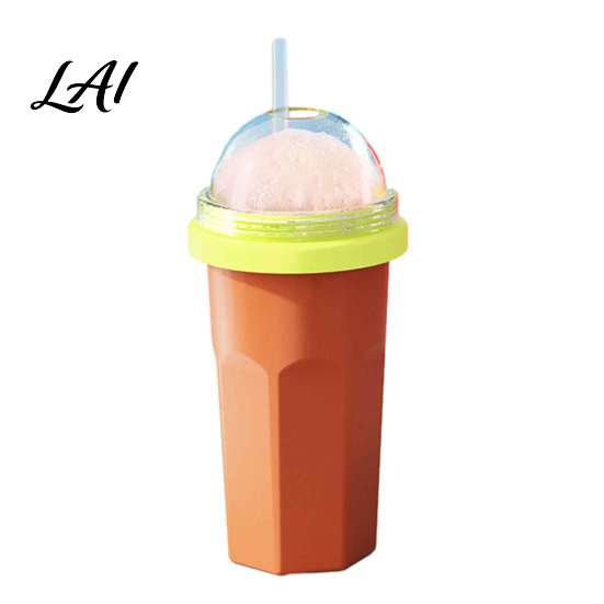 Food Grade Slushy Maker Homemade Slushie Cup Freezer Squeeze Cup for Ice Drinks BPA-free Silicone Smoothie Juice Soda Reusable Summer Cold