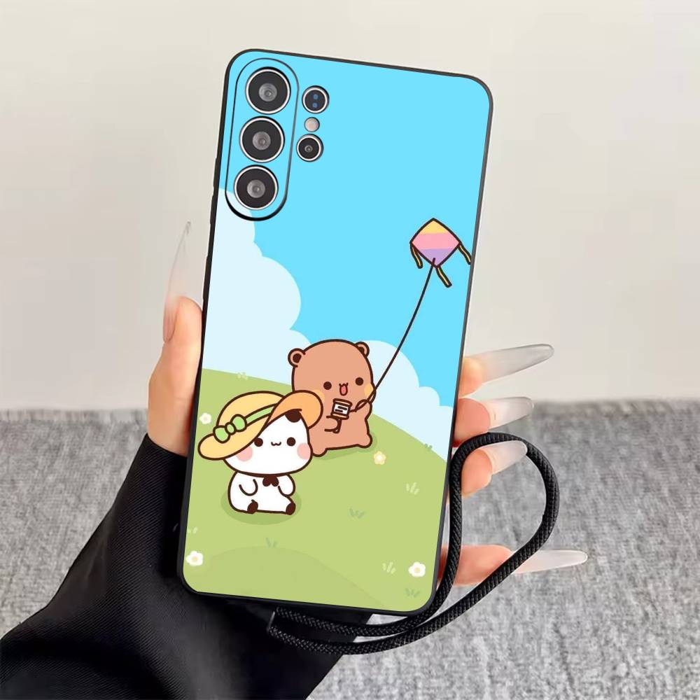 

Cute B-BuBu D-DuDu Phone Case For Samsung S25,S24,S21,S22,S23,S30,Ultra,S20,Plus,Fe,Soft Silicone Black Cover Samsung S25Plus