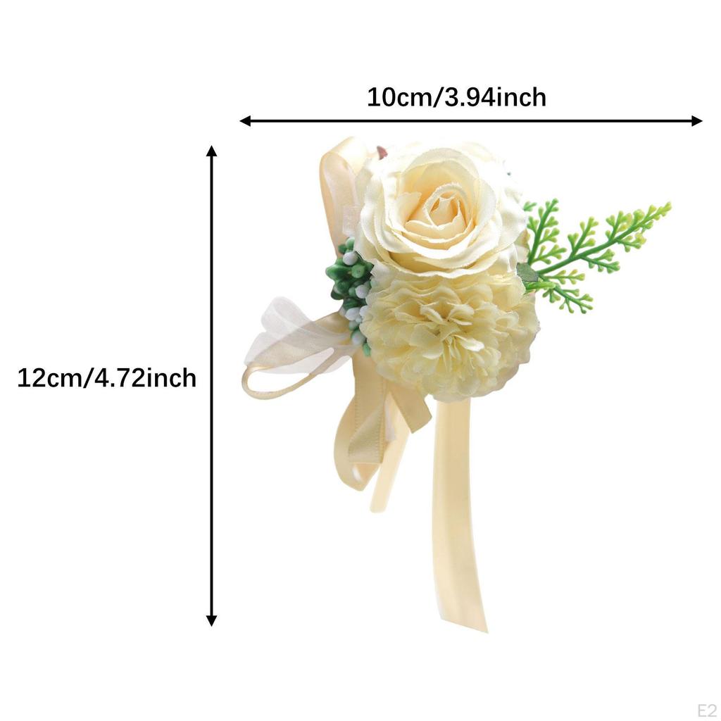 Corsage de Poignet Fleurs à Main Mariée Demoiselle d'Honneur Bracelet Décoration de Mariage Polyvalente pour la Remise de Diplômes
