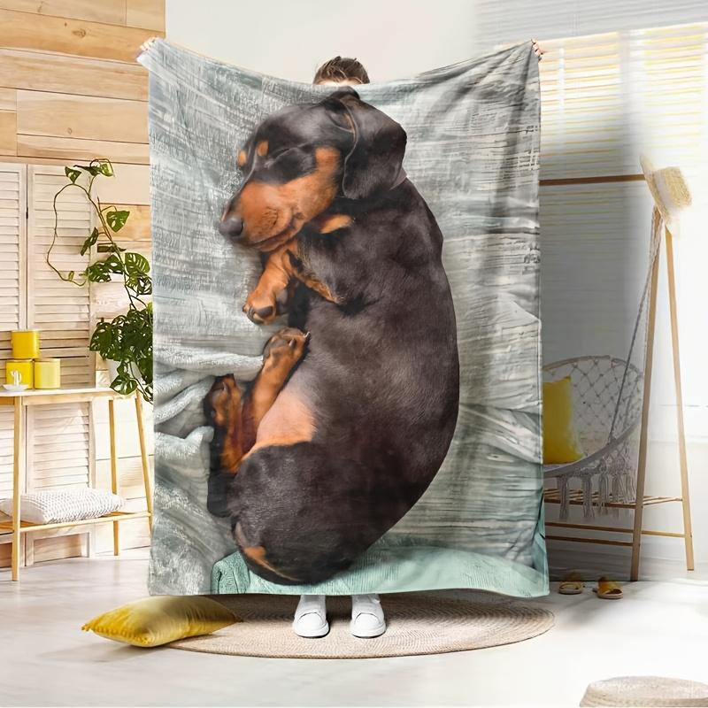 1 Adorable Dachshund Blanket, an Ultra-soft and Comfortable Flannel Gift Blanket, Lightweight Plush Flannel Throw, a Warm Plush Blanket for