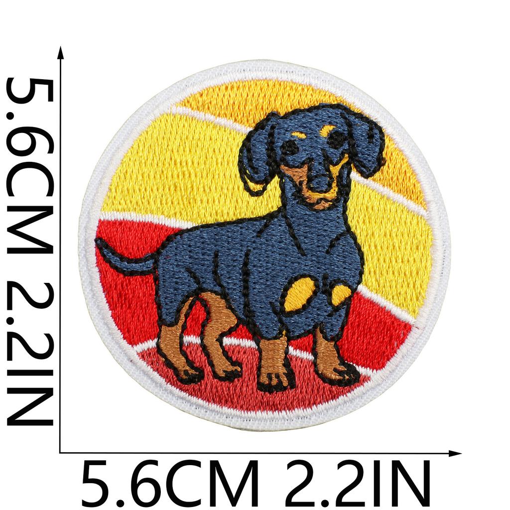 Korean Cute Dachshund Dog Embroidery Cloth Sticker Diy Bag Dress Up Puppy Patch Sticker Computer Embroidery Zhang Zai Ironing