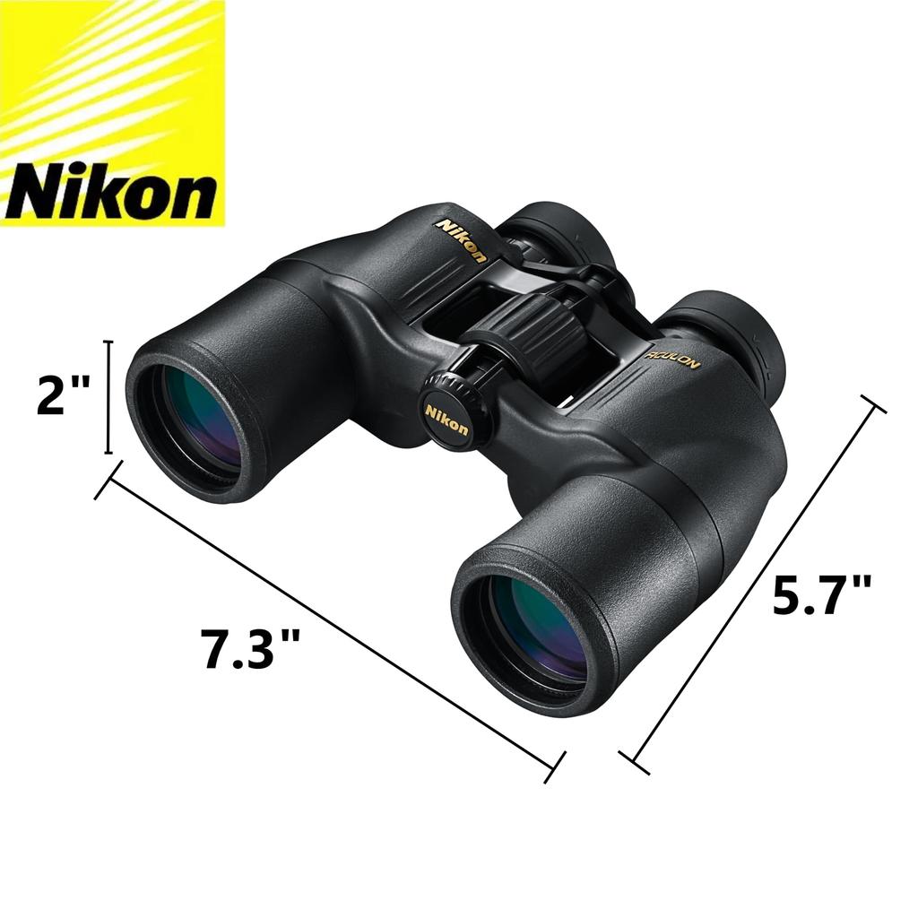 Nikon Aculon A211 10x42 Binoculars 8246 Black with Lens Pen Carrying Case Neck Strap and Lens Cloth High-Power Bird Watching Hunting Travel Zoom