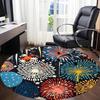 1pc Fireworks Pattern Carpet, Round Non Slip Durable Large Size Office Carpet, Suitable for Office