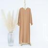Solid Color Muslim Women's Abaya Dress Set