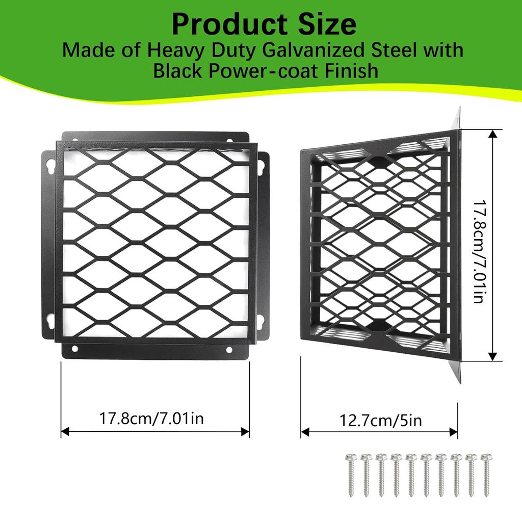 2Pcs Dryer Vents Cover Guard Drying System Protector Steel Ventilation Bird Cage Dryer Vents Bird Protective Cover