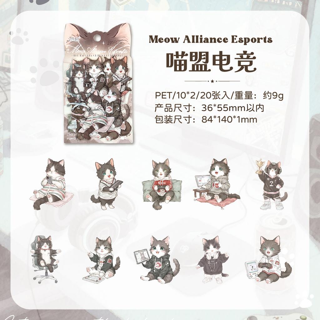 20/120pcs Cute Claw Club Series Kawaii Ins Cartoon Cat PET Stickers Creative Handbook Scrapbooking DIY Material Stickers