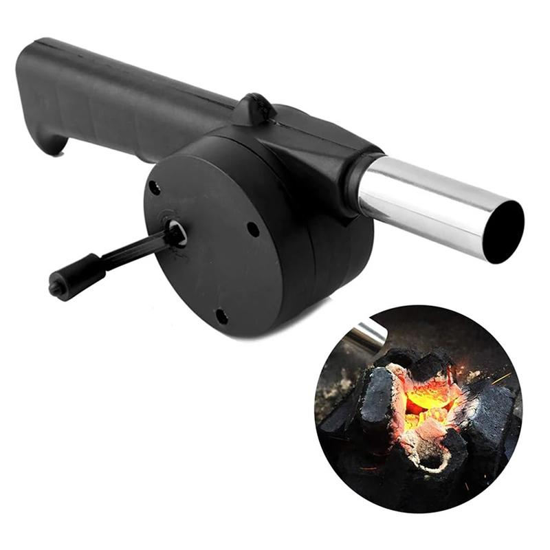 Portable BBQ Air Blower Fire Starter Hand Cranked Barbecue Fan for Outdoor Grill Camping Picnic Fire Bellows Tools
