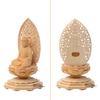 Hanro Art Sculpture Buddha Statue Shaka Nyorai Soto Zen Buddhism Rinzai Zen inches Made of cypress wood Lotus seat Arabesque halo Born in the Year of