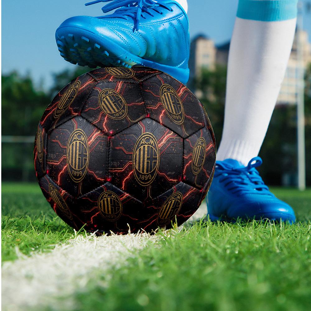 AC Milan Theme Soccer Ball Size 5 Soccer Ball Soft Touch Professional Training Football for Outdoor Sports