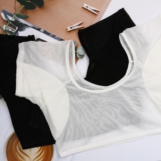 Svettevest for kvinner under armene Gjennomsiktig armhule Svettesikre skjorter Omslagsstil Hurtigtørkende svetteabsorberende vest for kvinner Jenter Damer