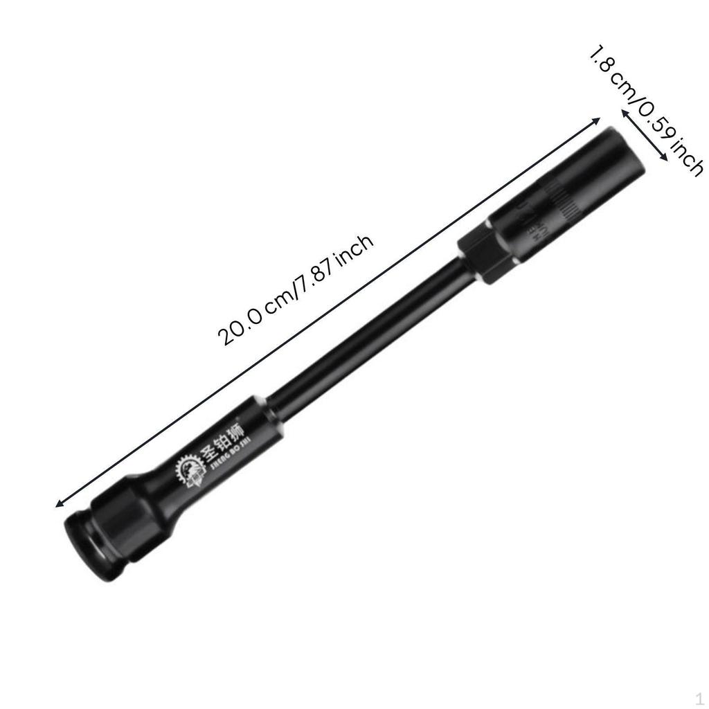 Electric Ratchet Wrench Socket, Extended Hexagon, Thin Wall, Motorcycle Repair Black 20x1cm