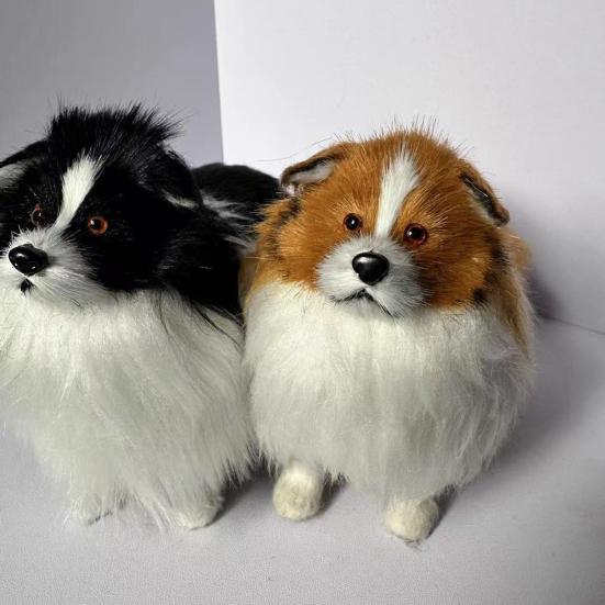 Simulert Plysj Schäferhund Modell Livaktig Mini Hundeleke Utstoppet Dyr Dukke Hjem Kontor Skrivebord Dekorasjon Ornament