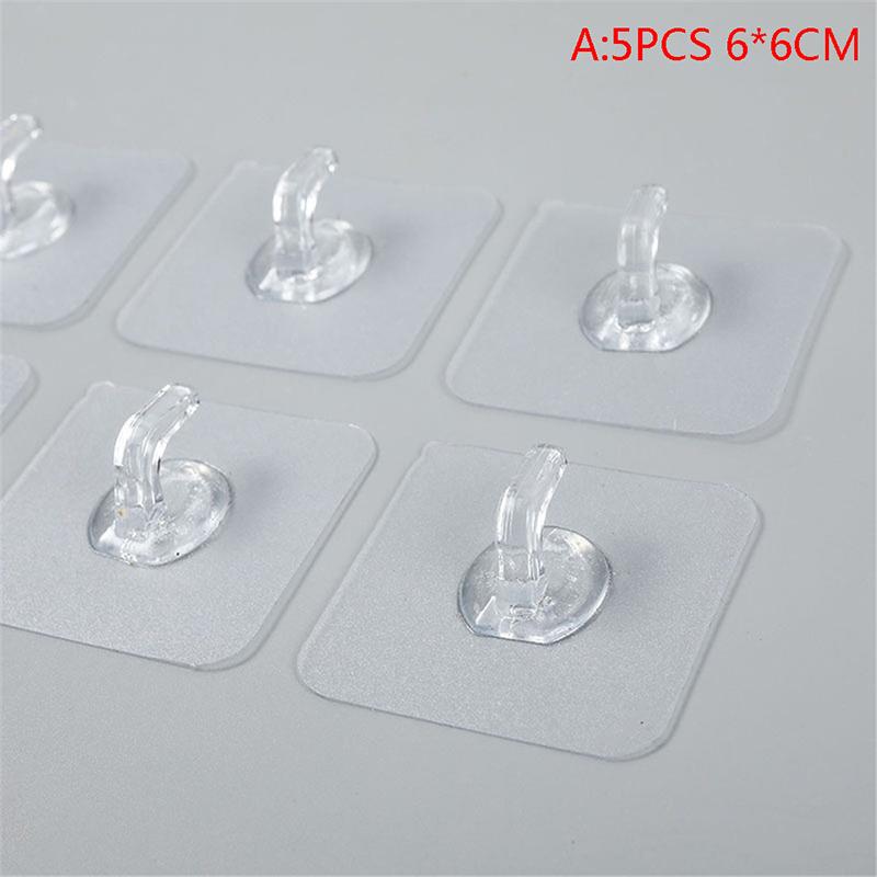 

5шт суперклеевой крючок прозрачные прочные самоклеящиеся настенные вешалки для кухни 6*6CM