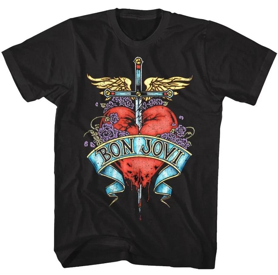 Bon Jovi Pierced Heart Tattoo T Shirt S-5XL Q8374 2XL
