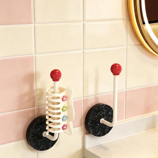 Hair Tie Storage Rack L Shape Hook No Drilling Large Capacity Hair Tie Holder with Anti-Fall Design Table Organizer for Bathroom Bedroom