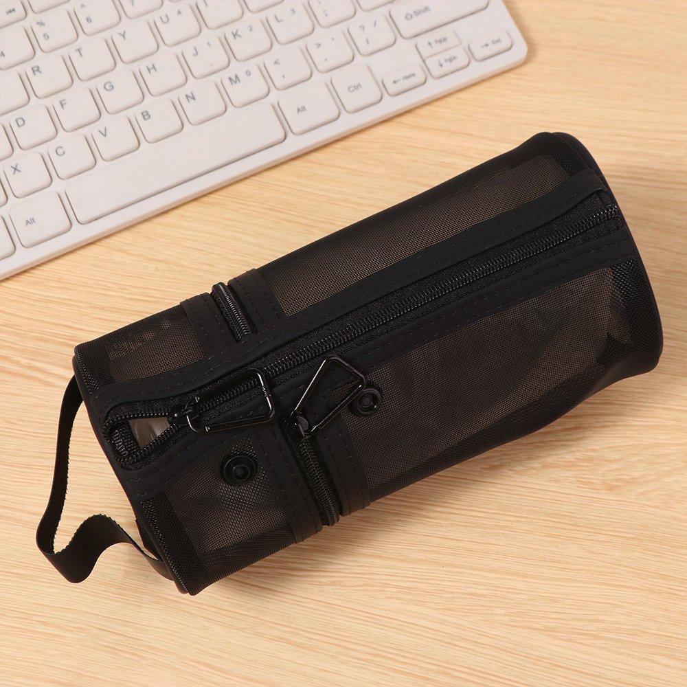 Portable Mesh Pencil Case Large Capacity Stationery Storage Organizer School Supplies
