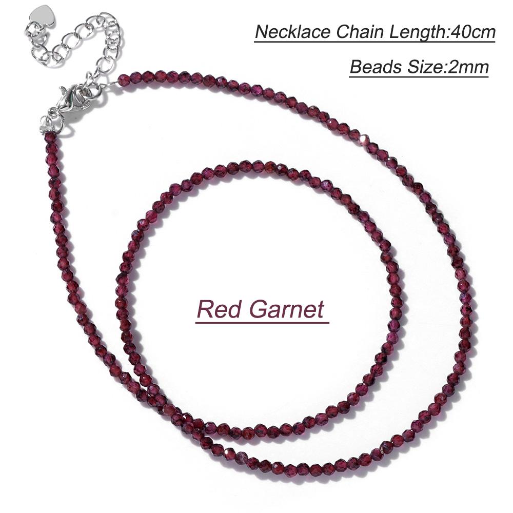 2mm Natural Crystal Beads Necklace Tiger Eye Stone Black Spinel Mix Quartzs Choker Clavicle Chains For Women Men Jewelry