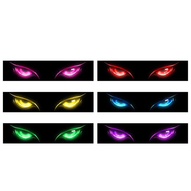 Car Front Windshield Decor Sticker 130x20cm Demon Eyes Pattern Vehicle Anti-Scratch Decal Universal Car Front Windshield Sticker