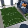 3D Grüner Schwarzer Fußballfeld Stadion Teppich für Schlafzimmer Wohnzimmer Sofa Zuhause Fußabtreter Dekor, Größere Kinder Spiel Rutschfeste Bodenmatte