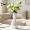 Stylish Entrance Hall Decor Minimalist Twisted Vase Modern Ribbed Flower Decorative Container Creative Farmhouse Interior Floral Arrangement Holder
