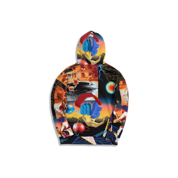Li-Ning Paris Fashion Week FW20 Collection Oversized Pullover Hoodie Men Hoodie Black AWDQ633-1