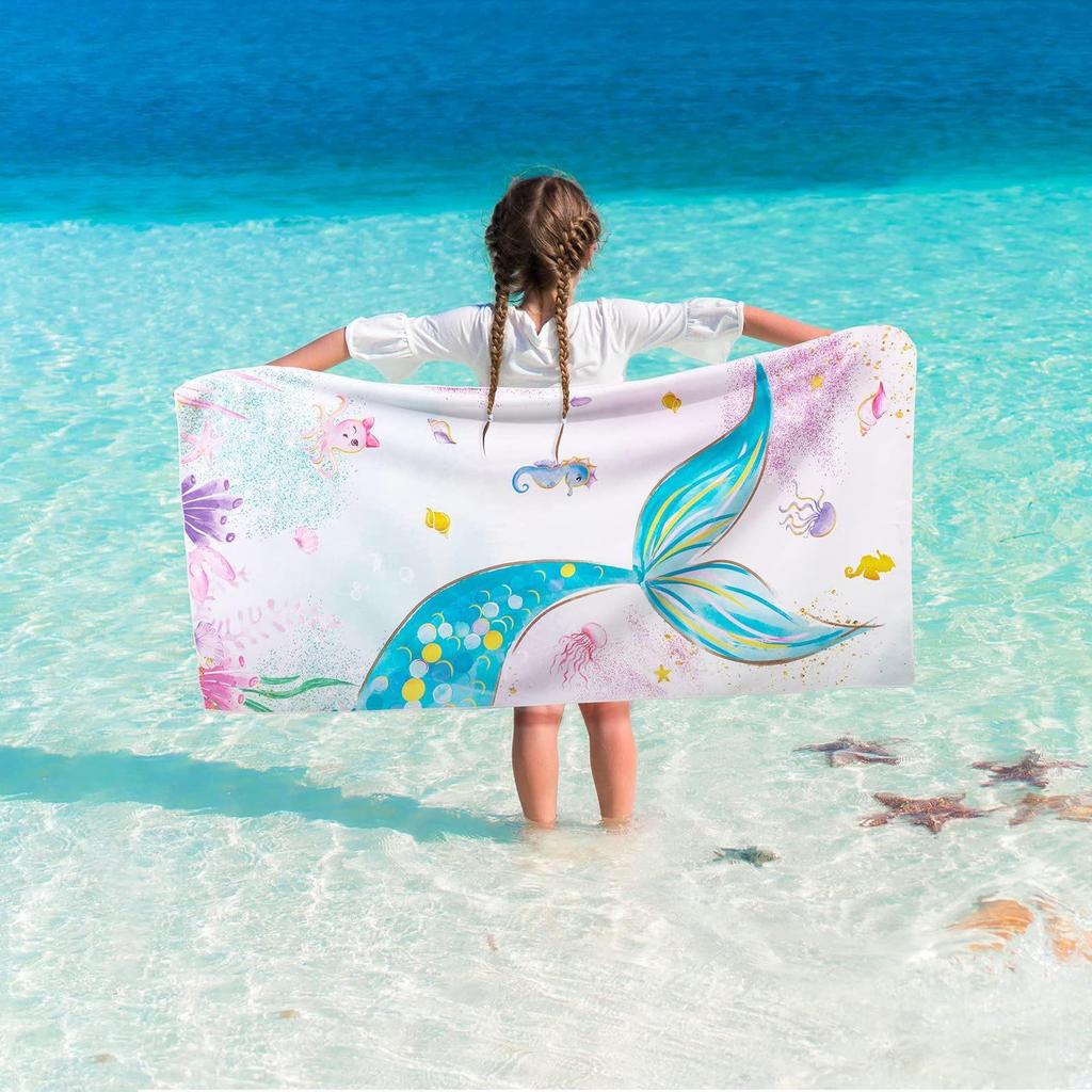 Seaside Resort Quick-Dry Pink Dinosaur Kids' Beach Towel