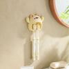 Toothbrush Holder Wall Mounted Non Drilling Cute Bear Design Bathroom Storage Rack Cartoon Style Organizer for Home Use