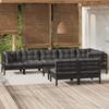 Day and Night - Day and Night Garden Furniture 9 Pieces and Cushions Black Solid Pine Wood