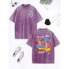 Skateboard Rock Be Youself Printing Washed T-Shirts Women Cotton Oversized T Shirt O-Neck Tops Casual Woman Clothes