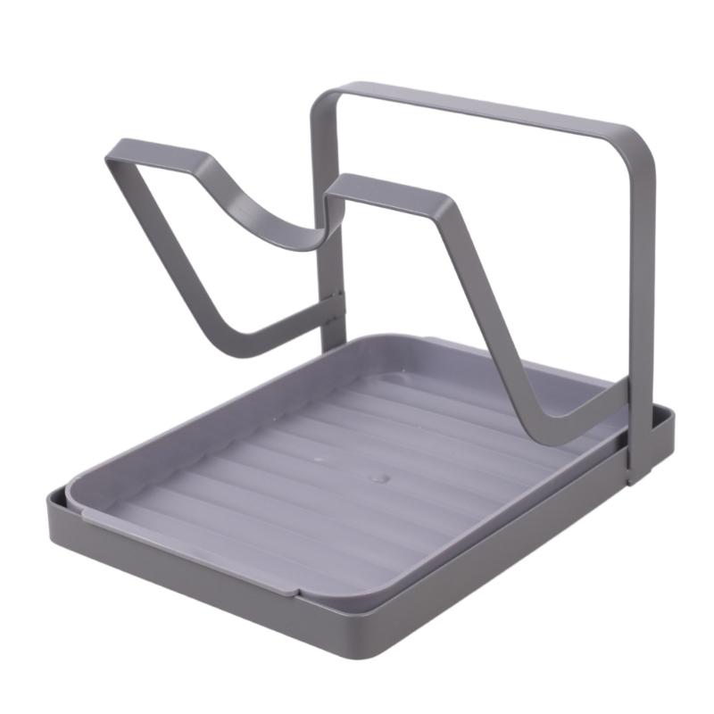 Double Deck Kitchen Organizers for Pot Covers and Cutting Boards with Suction Base for Easy Setups and Space Saving