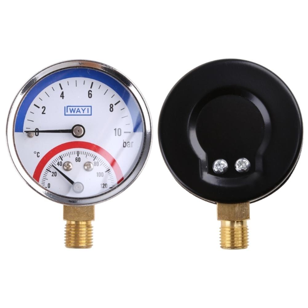 2-in-1 Pressure Gauge And Thermometer 10 Bar Temperature And Pressure Gauge For Heating System Heating Applications