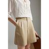 Women's Workwear High-Waist Cotton Linen Wide-Leg Shorts