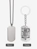 Stainless steel keychain and necklace, a gift for my grandson, engraved emblem, Ideal Gift for Men, Couples, Boyfriend, Family & Friends