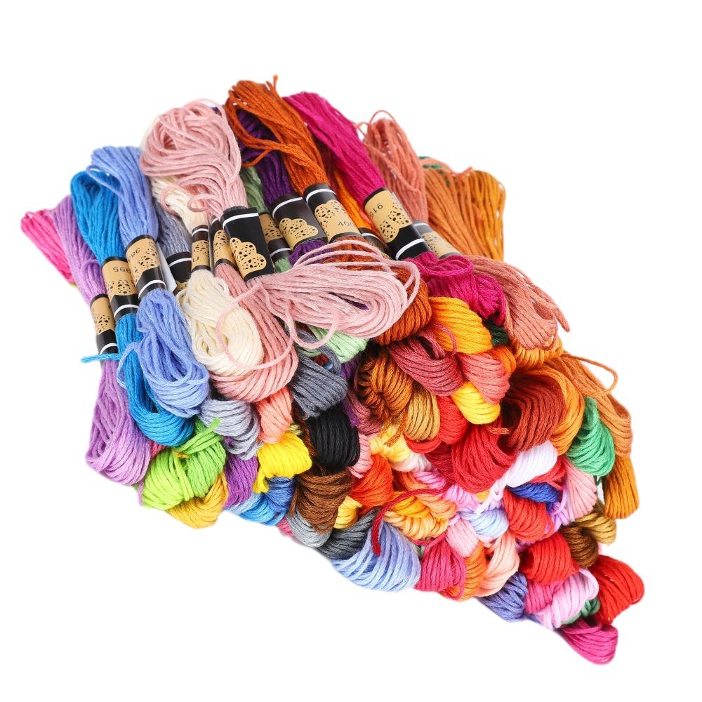 100pcs Polyester Cotton Cross Stitch Floss Rainbow Color Bracelet Yarn Craft Floss Embroidery