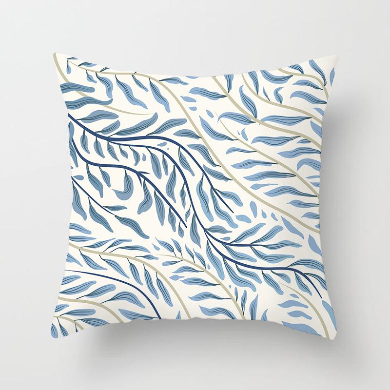 Painted Tree Digital Printed Peach Skin Square Pillow Cushion Cover Home Furnishings