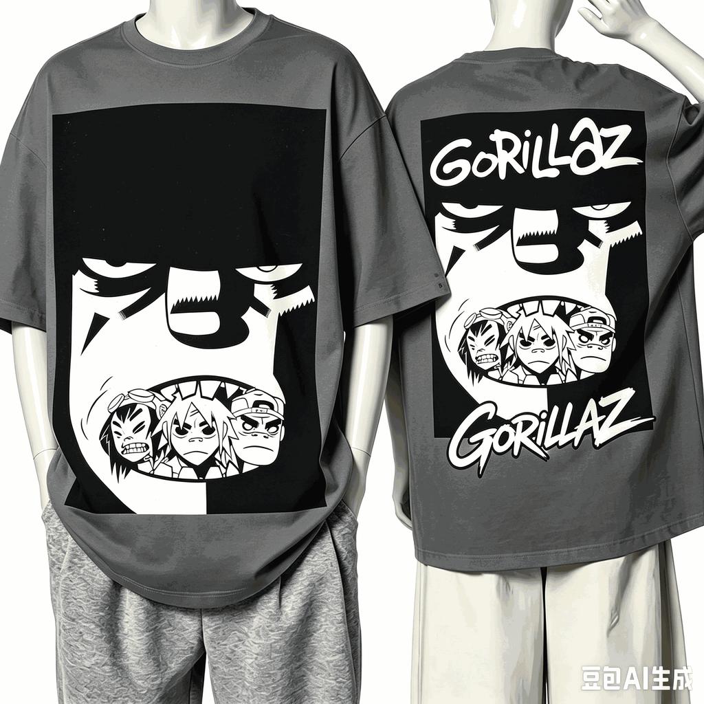 Gorillaz For Fan Gift Tshirt Unisex Unisex Harajuku Oversized Unisex Short Sleeve Streetwear High Quality Couples Hot Product Soft