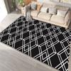Modern Simple Black White Large Size Rugs for Living Room Light Luxury Sofa Area Carpet Soft Fluffy Bedroom Decor Anti-slip Mats