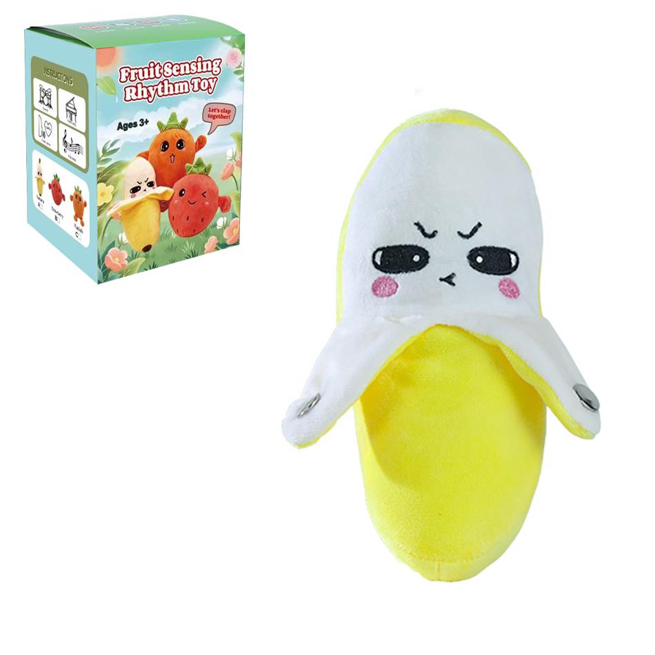 Grappige Banaan Inductie Muzikale Pluche Speelgoed Aanraakgevoelig Piano Beat Ritme Dubbele Speelmodus Koppel Familie Feest Sensorisch Spel Cadeau