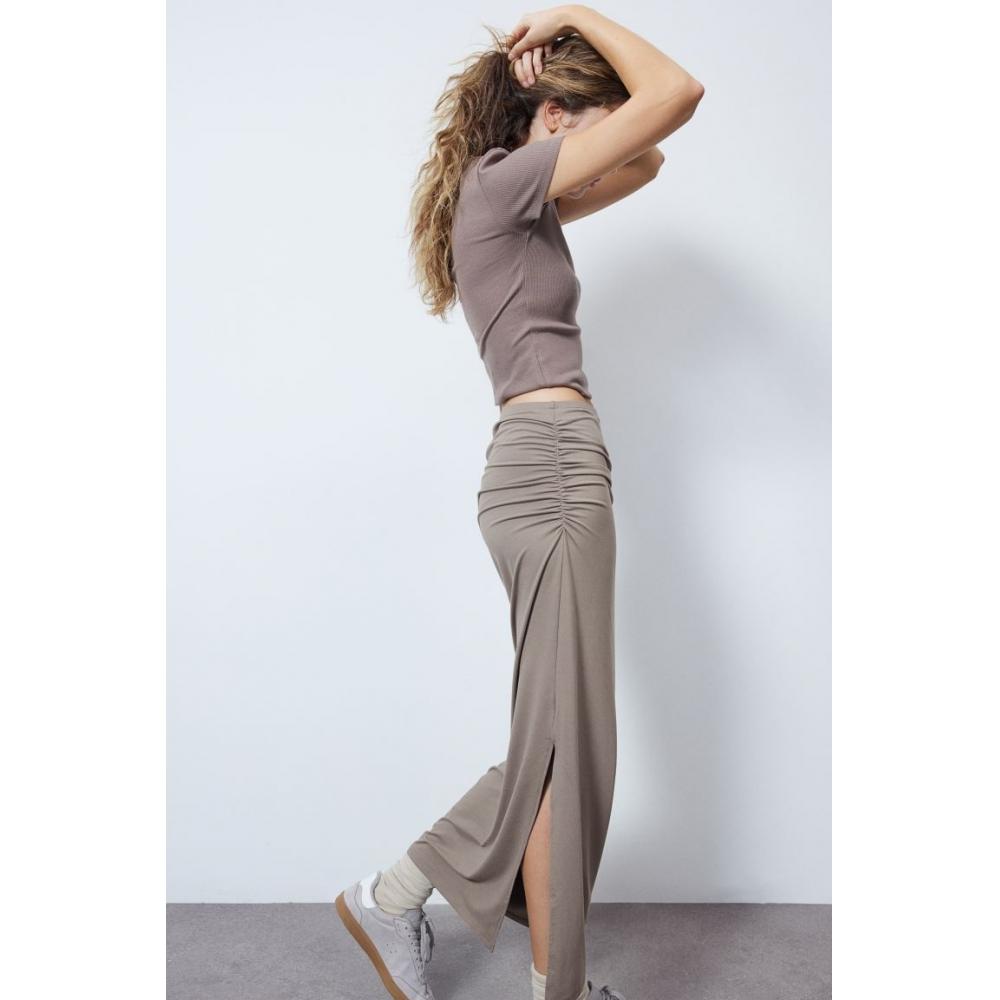 

H M sHirring Maxi Skirt Greige