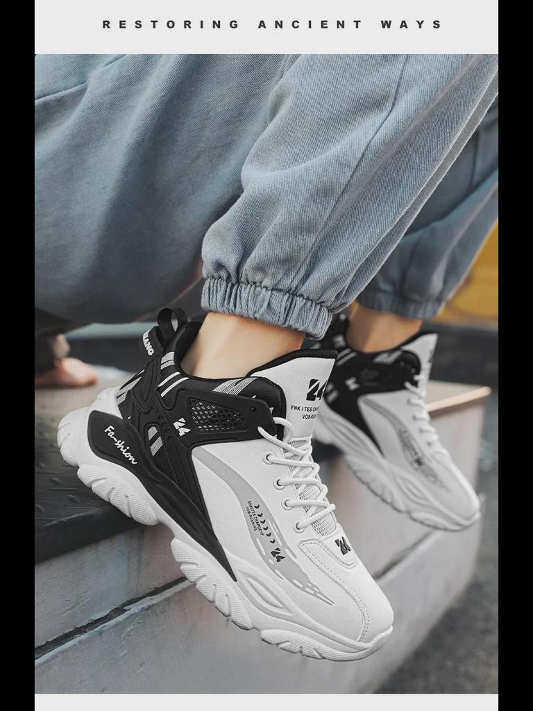 Men's High-Top Leather Sports Shoes for Autumn/Winter - New Fashion Casual Design