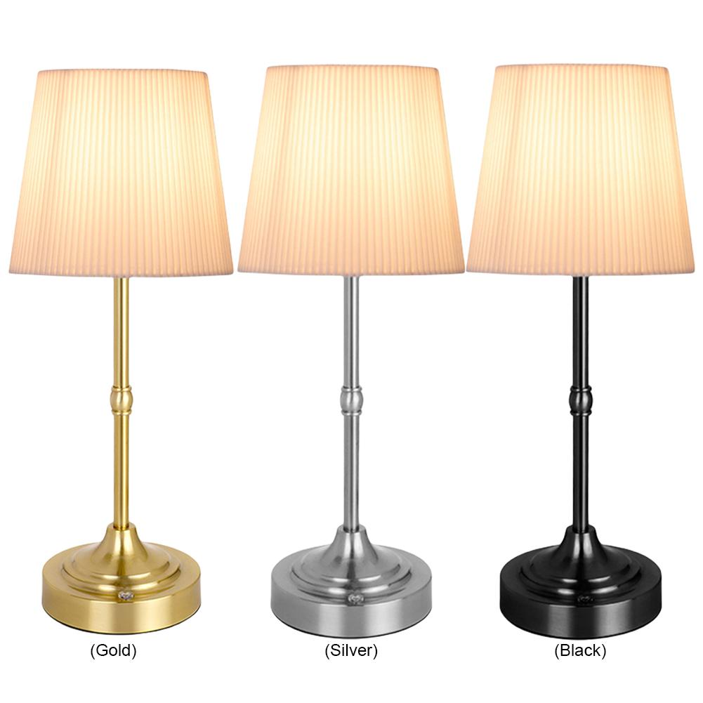 Cordless LED Metal Table Lamp USB Rechargeable Touch Control Night Light Metal Base Small Table Lamp for Dining Room Bedroom Bar